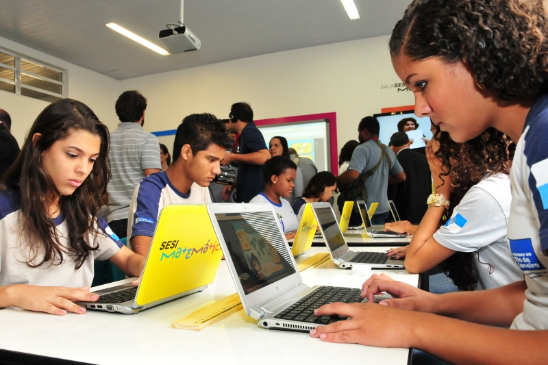 Sala SESI Matemática contém diversos recursos para o ensino da disciplina (Foto: Antonio Batalha)