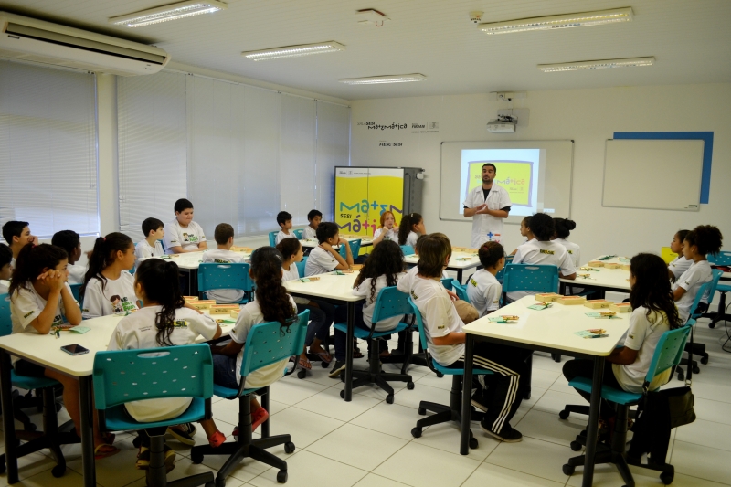 Sala SESI Matemática é equipada com diversos recursos para o ensino da disciplina. Foto: Humberto Sprada