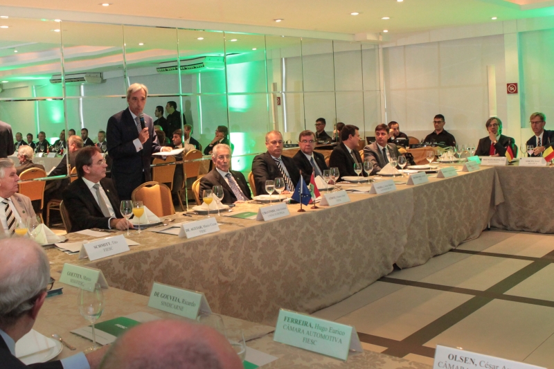 Encontro com embaixadores da União Europeia na FIESC foi realizado nesta terça-feira (31), em Florianópolis (foto: Heraldo Carnieri)